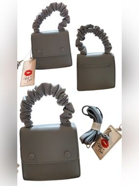Blush Gray Scrunch-Handle Mini Bag